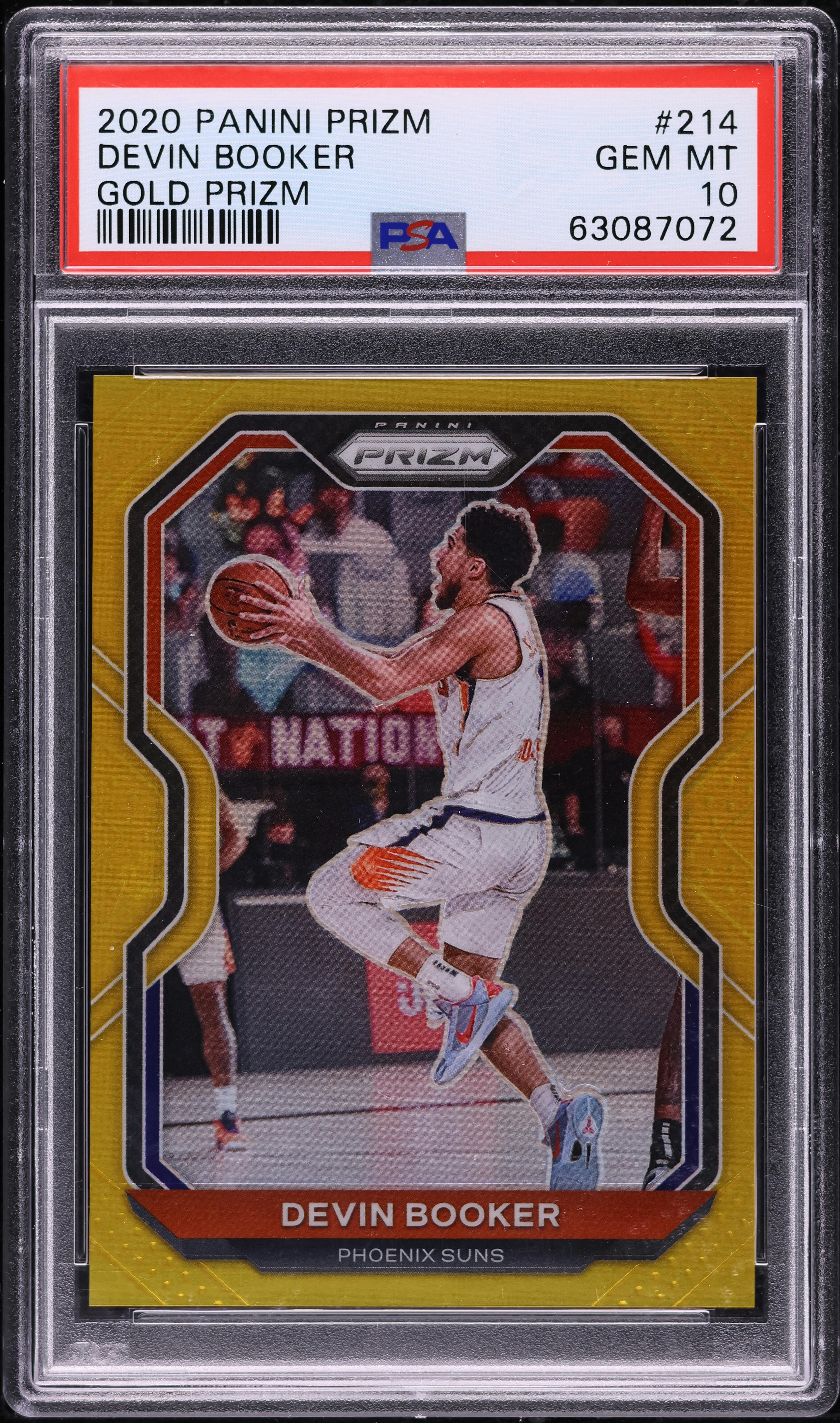 2020 Panini Prizm Gold Devin Booker /10 #214 PSA 10 GEM MINT on