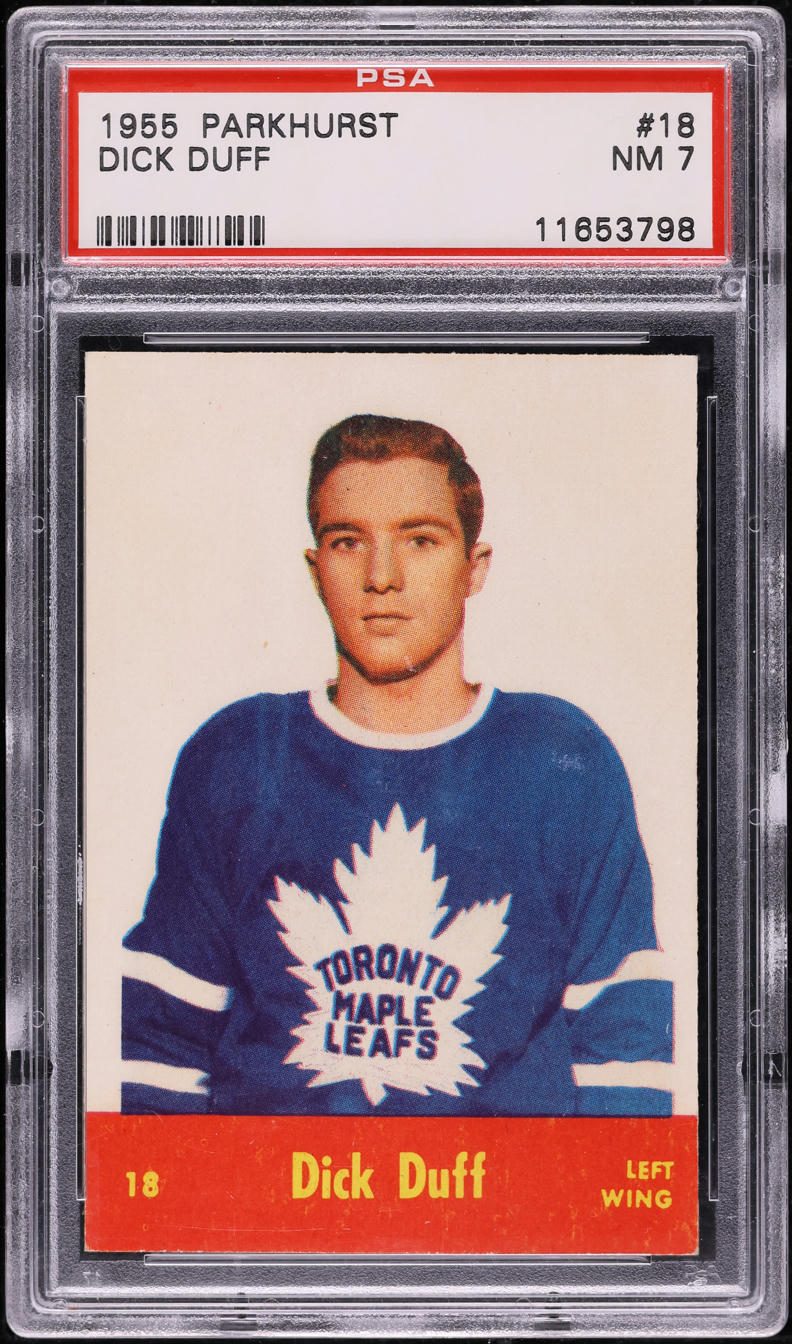 1955 Parkhurst Dick Duff ROOKIE #18 PSA 7 NRMT