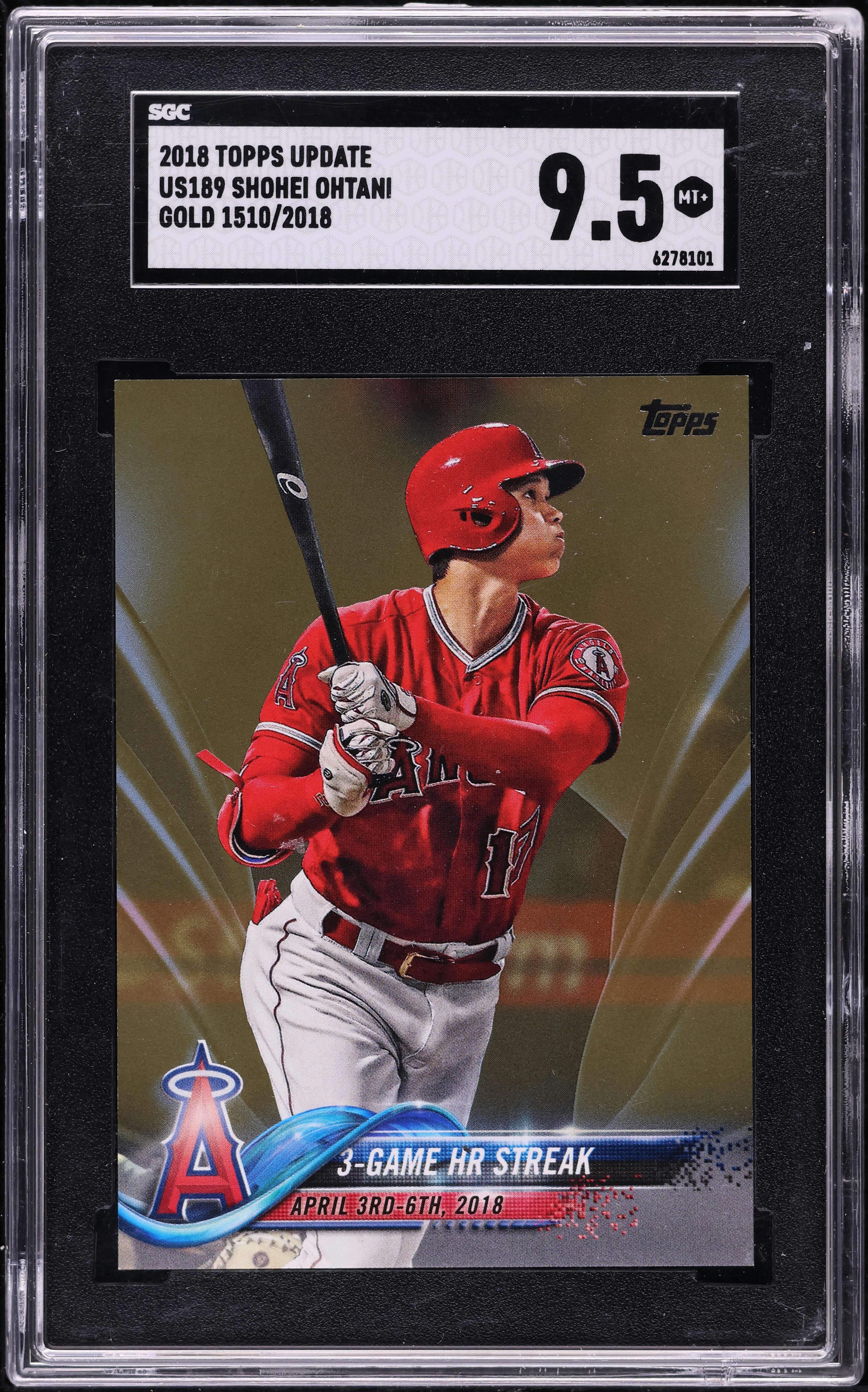 2018 Topps Update Gold Shohei Ohtani ROOKIE /2018 #US189 SGC 9.5