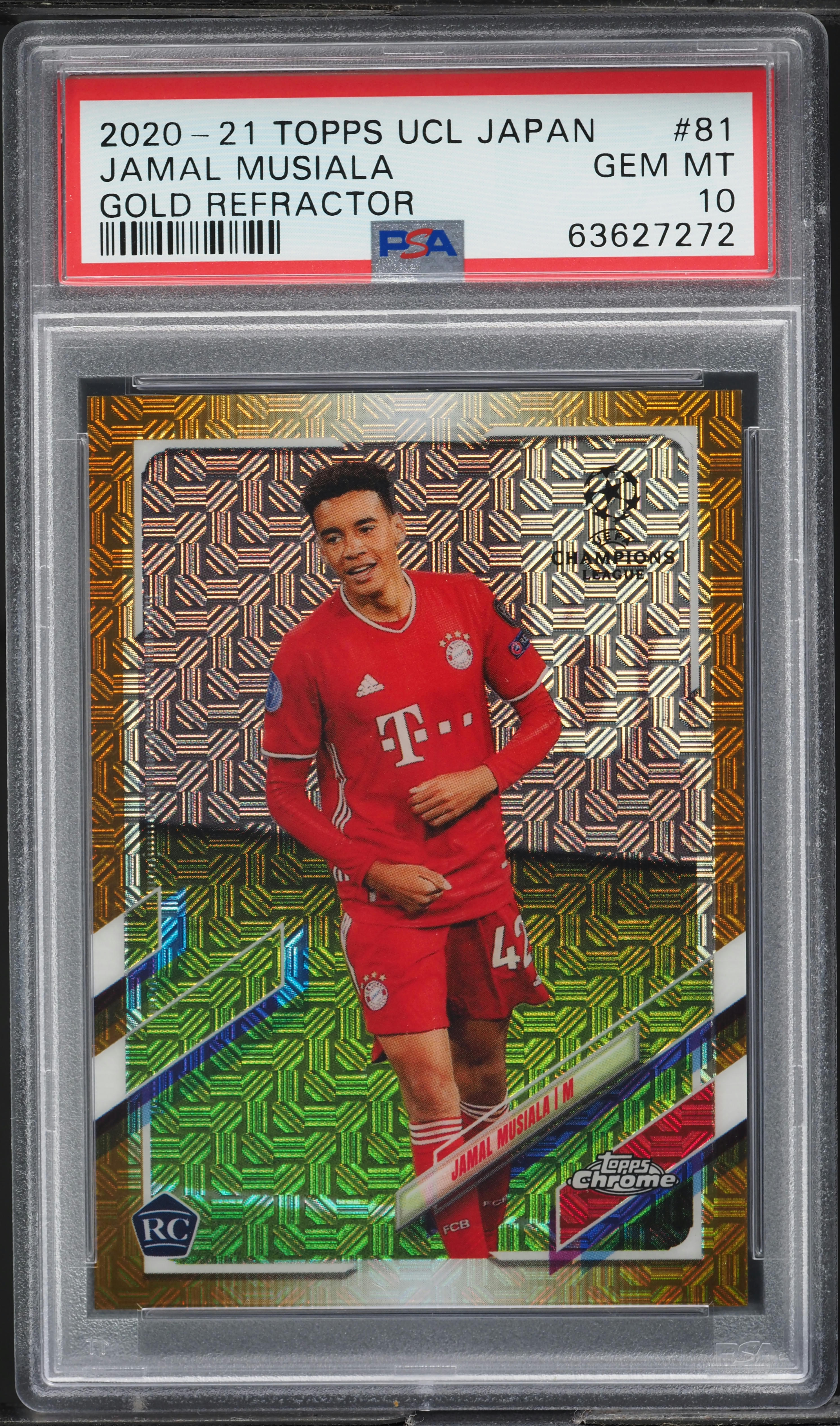 2020 Topps UEFA Japan Edition Gold Refractor Jamal Musiala RC /50