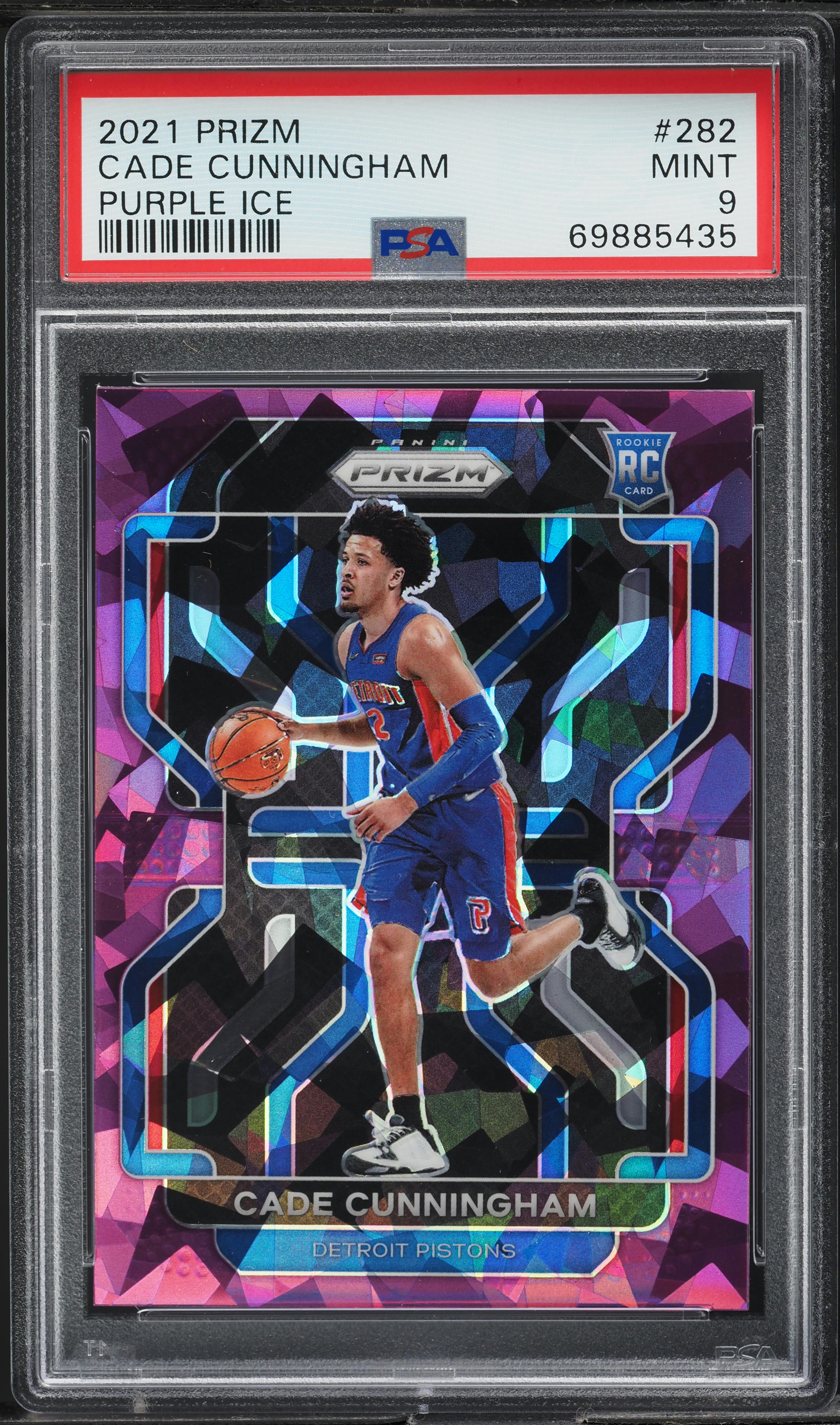 2021 Panini Prizm Purple Ice Cade Cunningham ROOKIE /149 #282 PSA