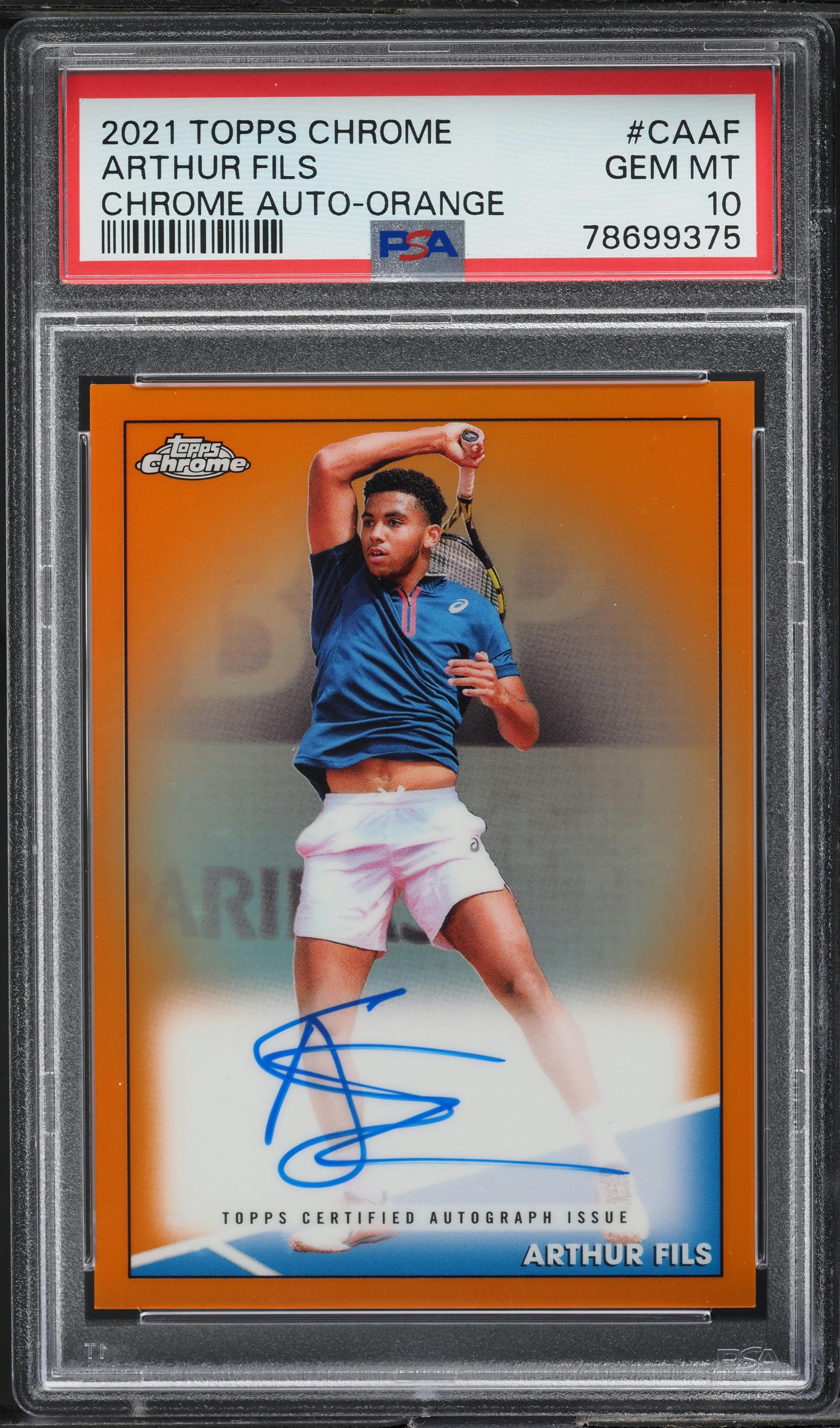 2021 Topps Chrome Tennis Orange Arthur Fils AUTO /25 #CAAF PSA 10