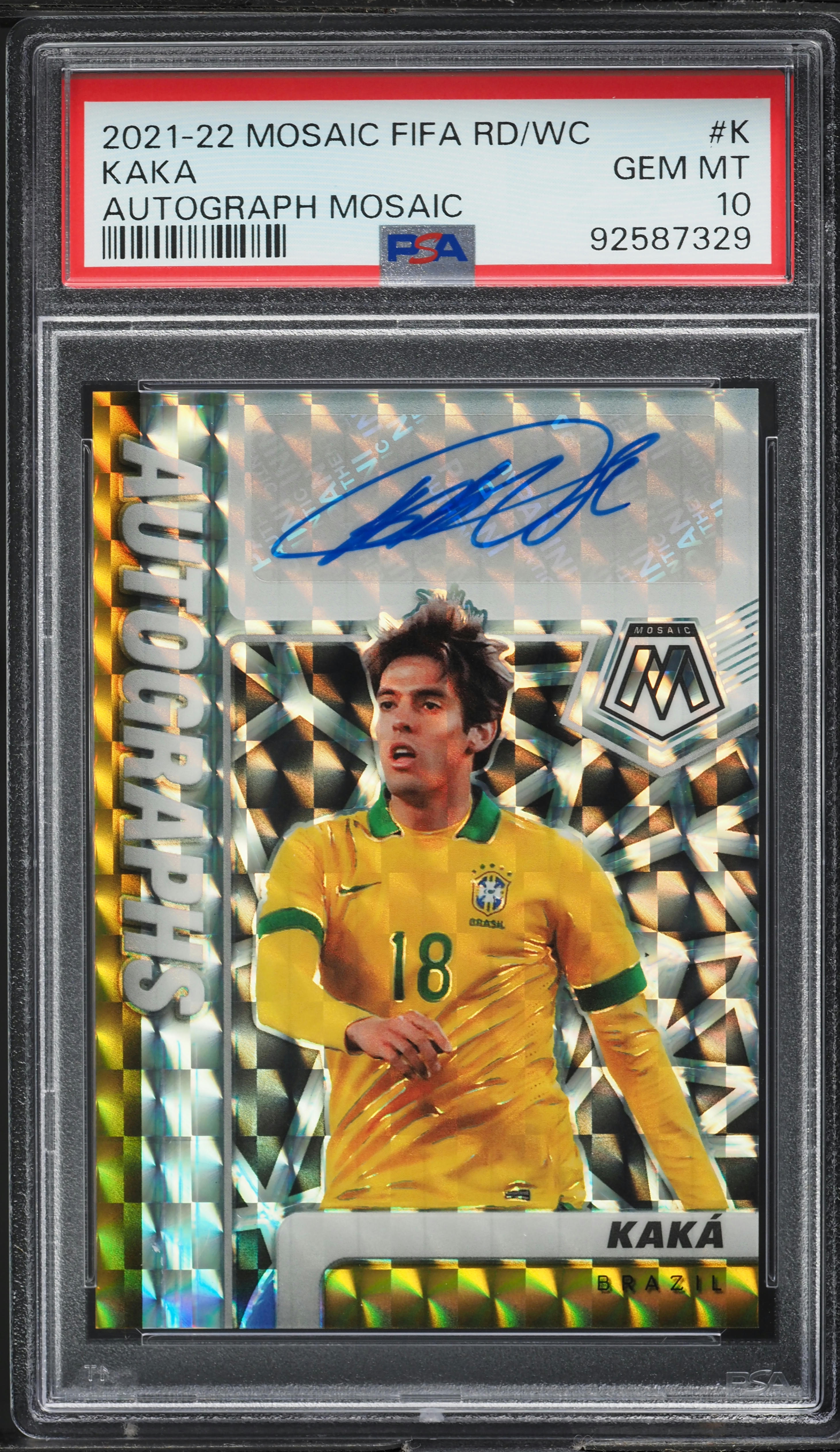 2021 Panini Mosaic FIFA Road to World Cup Mosaic Kaka AUTO #K PSA