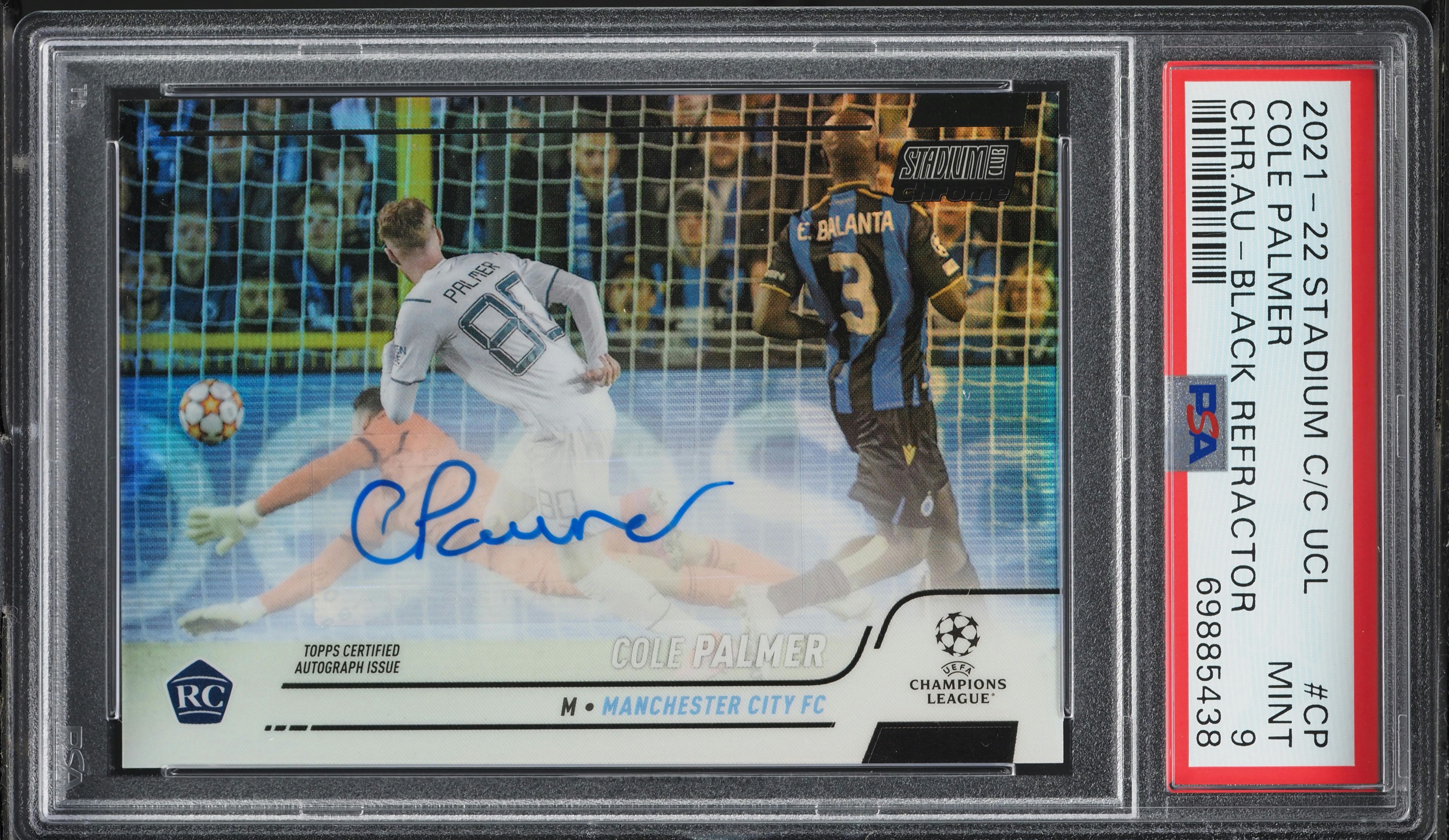 2021 Topps Stadium Club Chrome UEFA Black Cole Palmer ROOKIE AUTO