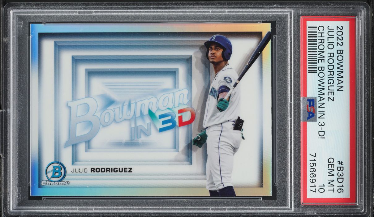 2022 Bowman Chrome Bowman In 3-D! Julio Rodriguez ROOKIE #B3D16 PSA 10 GEM MINT
