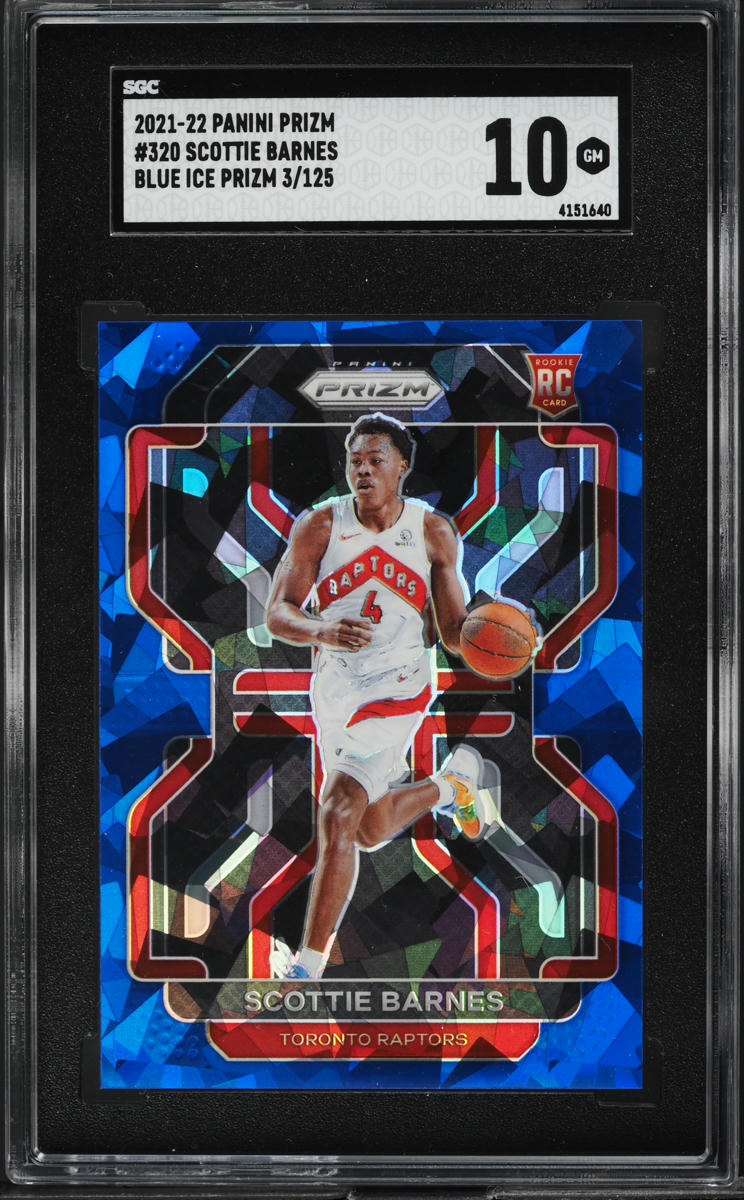 2021 Panini Prizm Blue Ice Scottie Barnes ROOKIE /125 #320 SGC 10