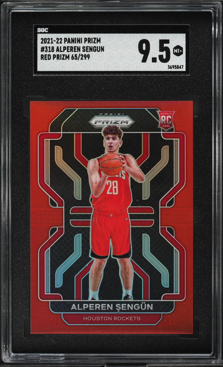 2021 Panini Prizm Red Alperen Sengun ROOKIE /299 #318 SGC 9.5 MINT+