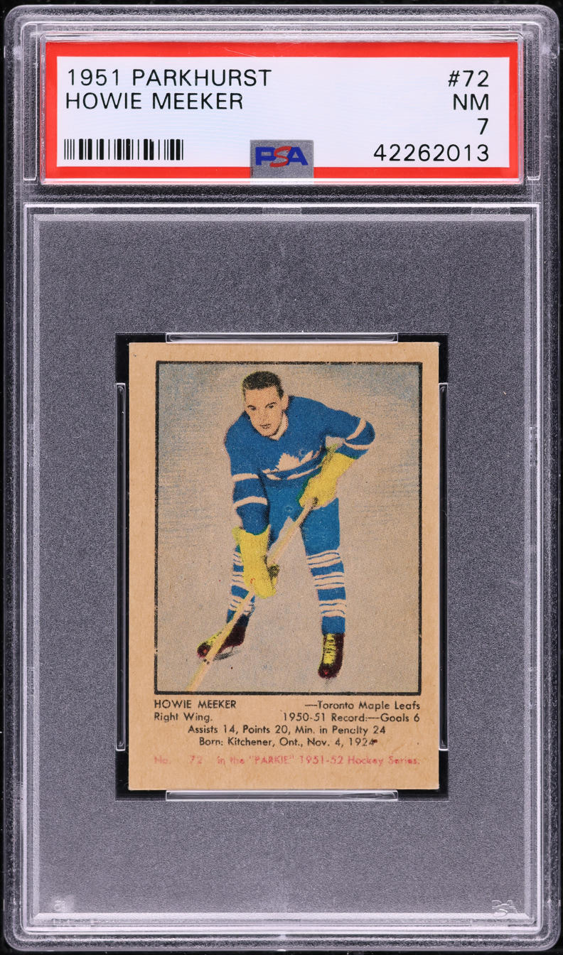 1951 Parkhurst Howie Meeker ROOKIE #72 PSA 7 NRMT