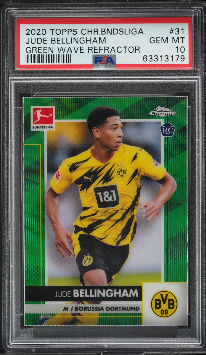 2020 Topps Chrome Bundesliga Green Wave Refractor Jude Bellingham