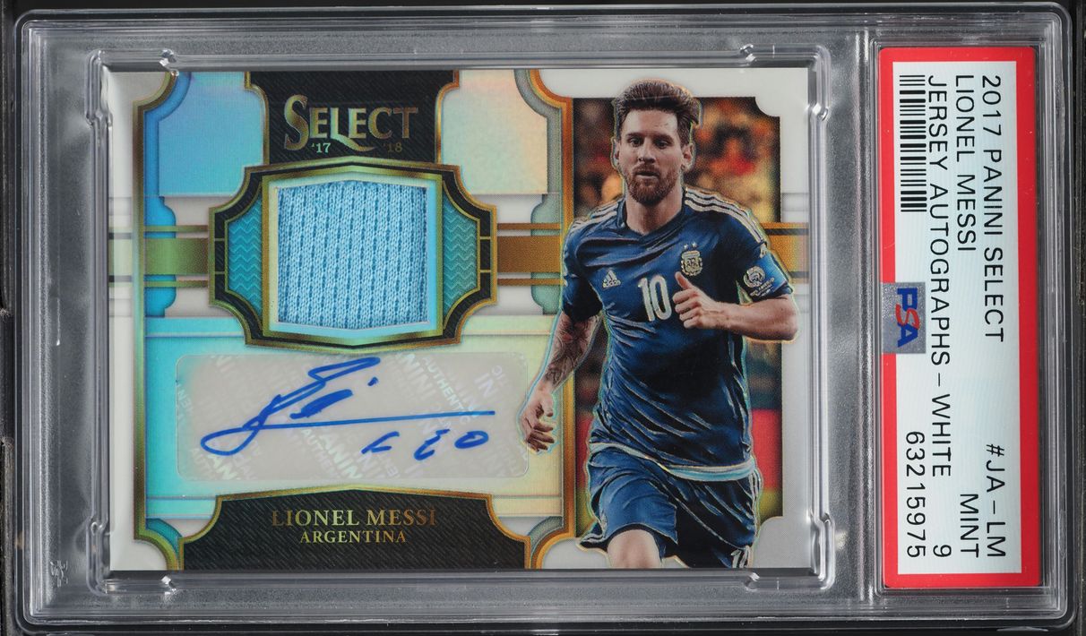 2017 Select White Lionel Messi PATCH AUTO /20 #JA-LM PSA 9 MINT on