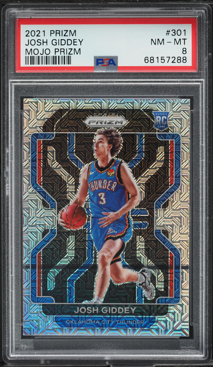 2021 Panini Prizm Mojo Josh Giddey ROOKIE /25 #301 PSA 8 NM-MT