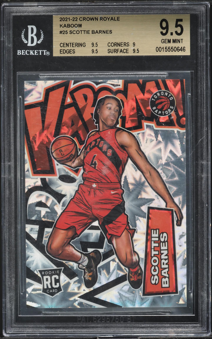 2021 Crown Royale Kaboom Scottie Barnes ROOKIE #25 BGS 9.5 GEM MINT