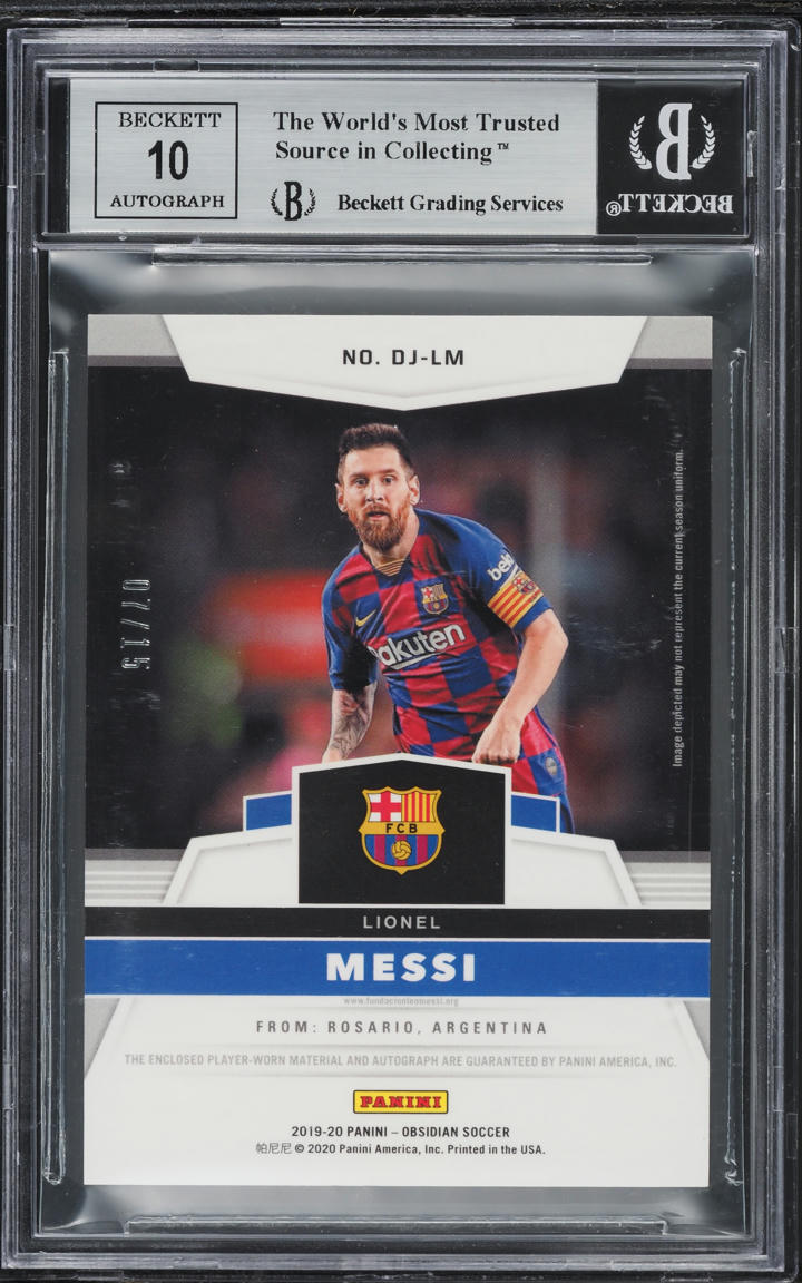 2019 Panini Obsidian Dual Ink Lionel Messi PATCH AUTO /15 #8 BGS 9