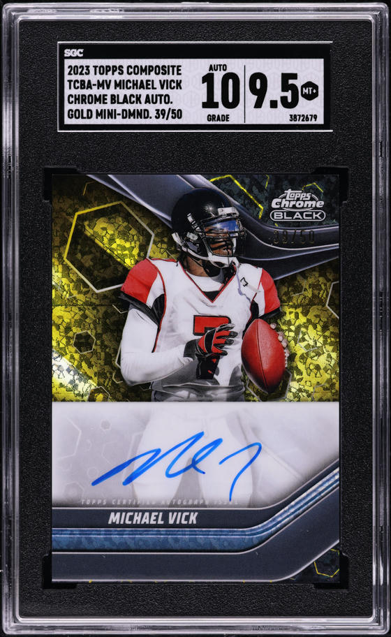 2023 Topps Chrome Black Composite Gold Mini-Dmnd Michael Vick AUTO