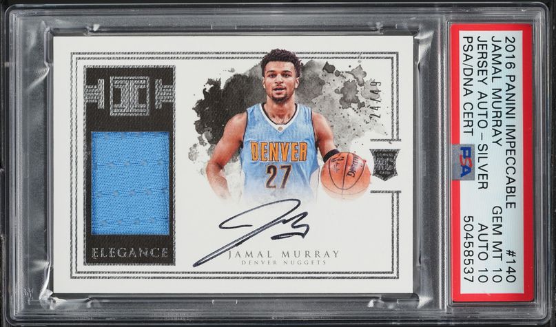 2016 Panini Impeccable Silver Jamal Murray ROOKIE PATCH AUTO DNA