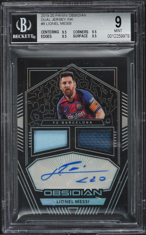 2019 Panini Obsidian Dual Ink Lionel Messi PATCH AUTO /15 #8 BGS 9