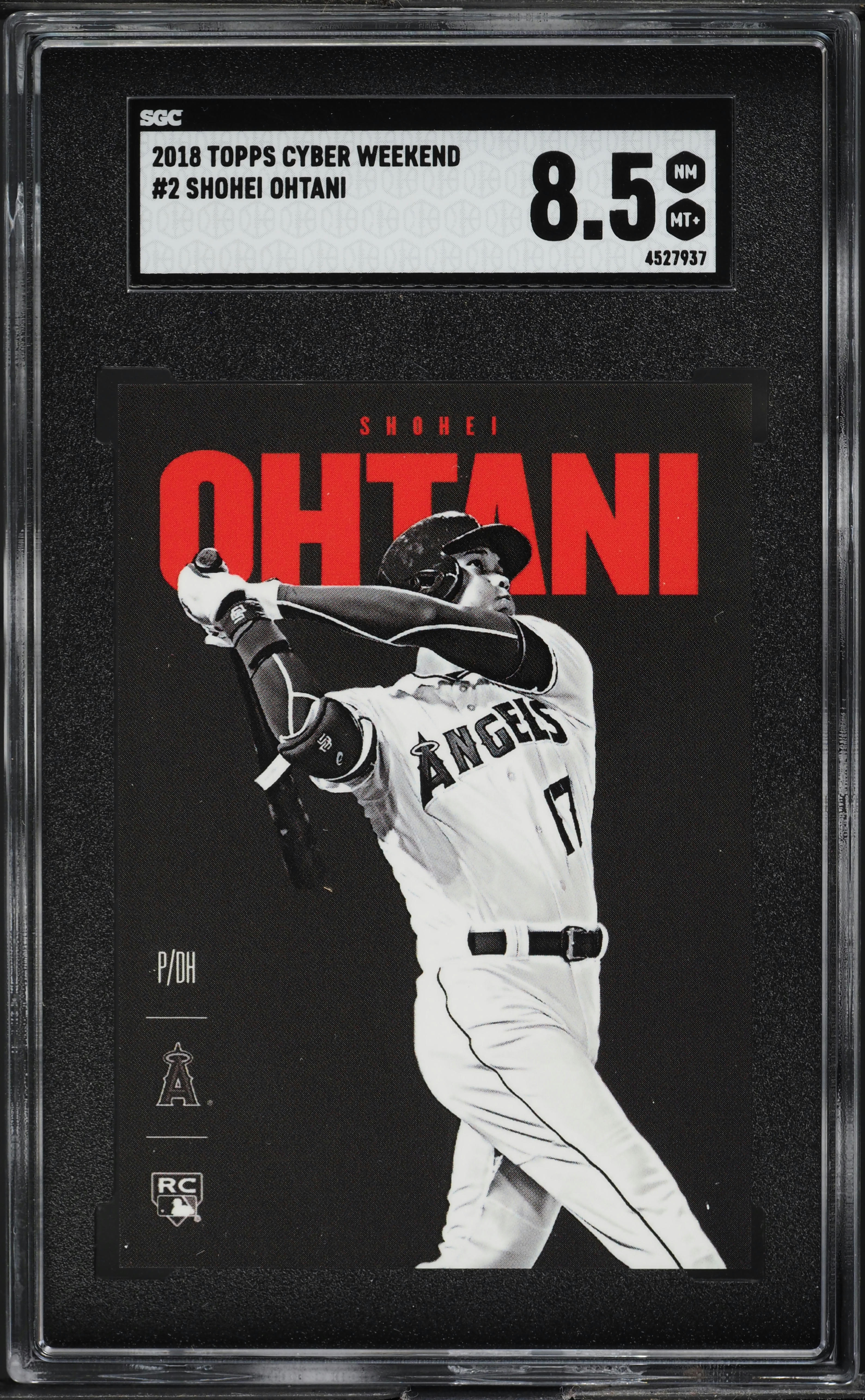2018 Topps Cyber Weekend Shohei Ohtani ROOKIE #2 SGC 8.5 NM-MT+ on