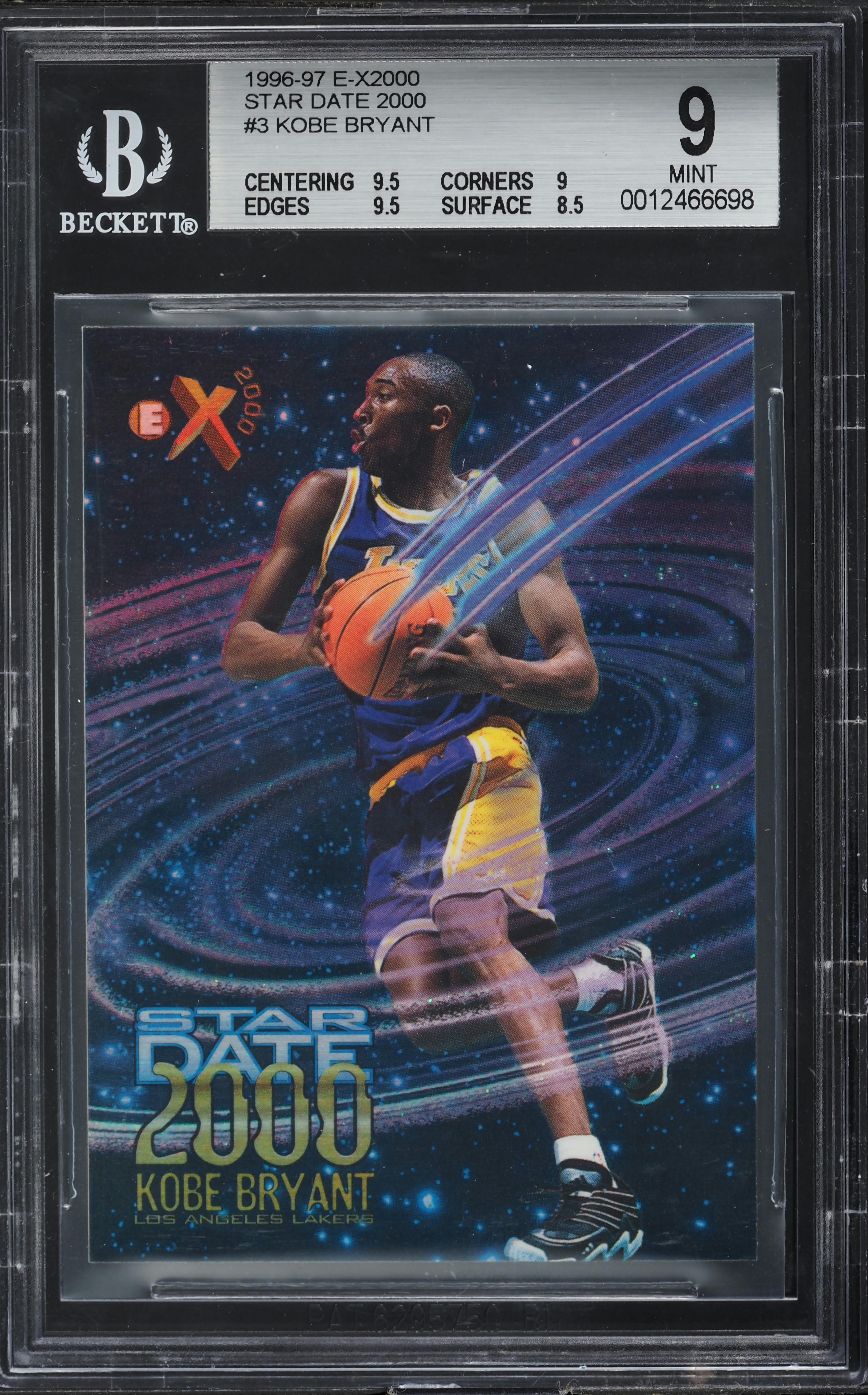1996 Skybox E-X2000 Star Date 2000 Kobe Bryant ROOKIE #3 BGS 9