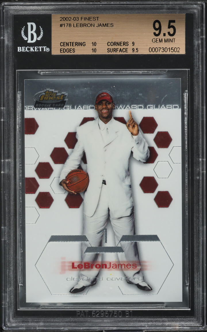 2002 Finest Basketball LeBron James ROOKIE #178 BGS 9.5 GEM MINT