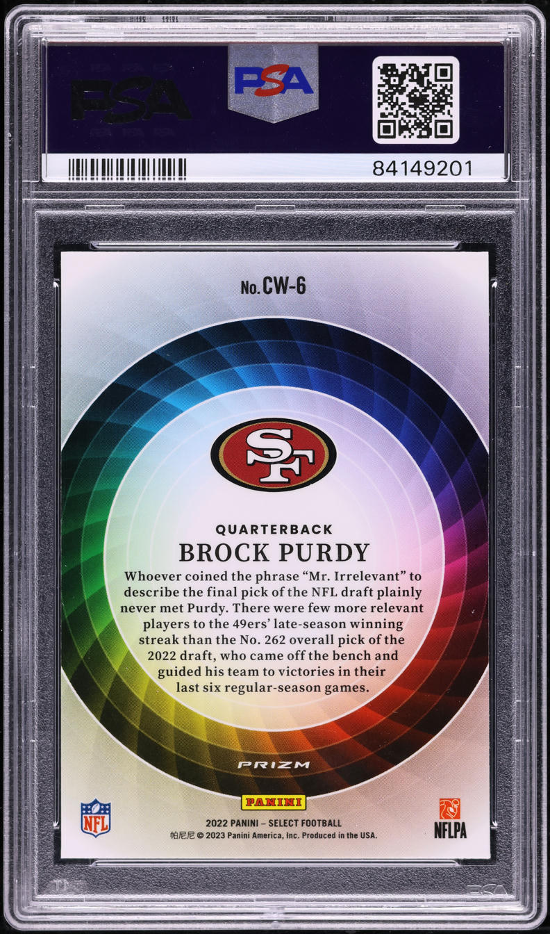 2022 Select Color Wheel Brock Purdy ROOKIE #CW6 PSA 10 GEM MINT
