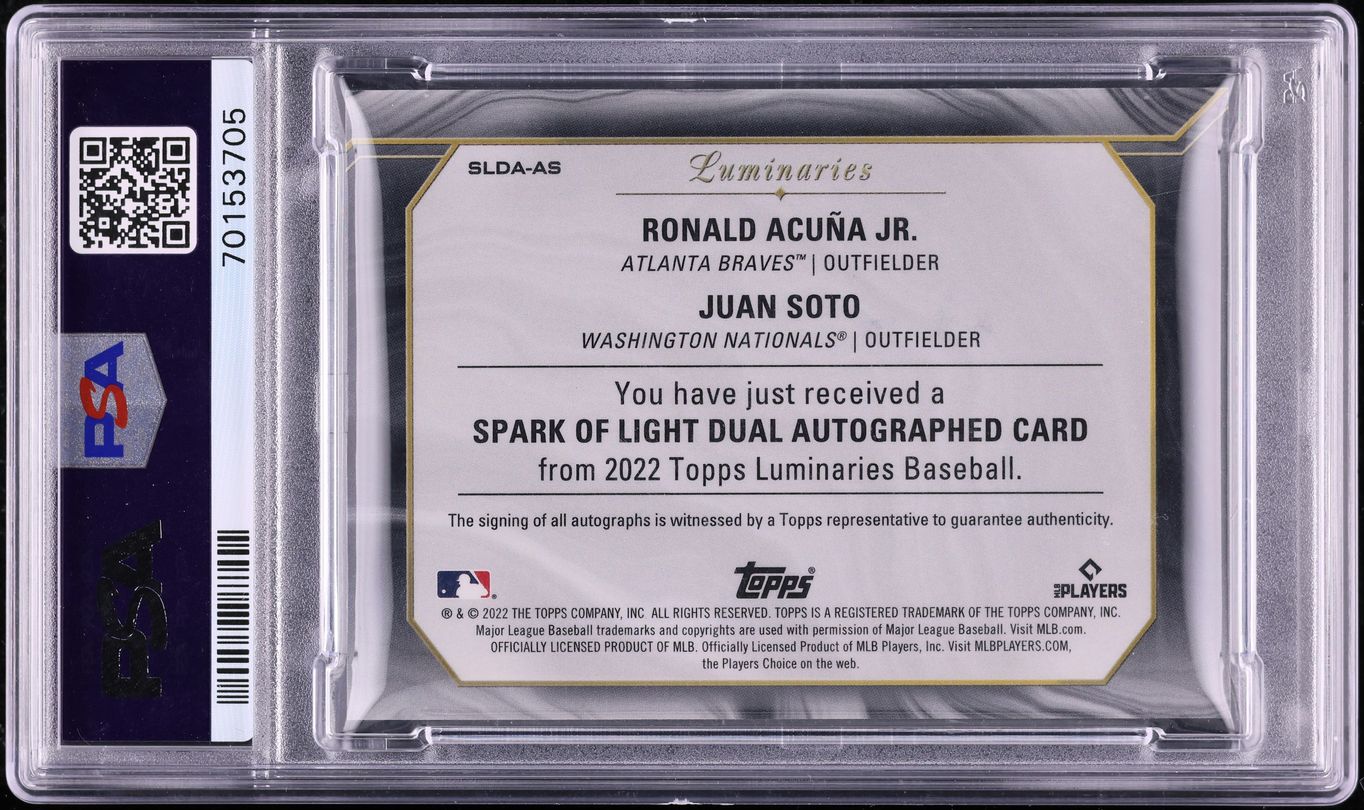 2022 Topps Luminaries Spark Of.. Dual Ronald Acuna Jr. Juan Soto