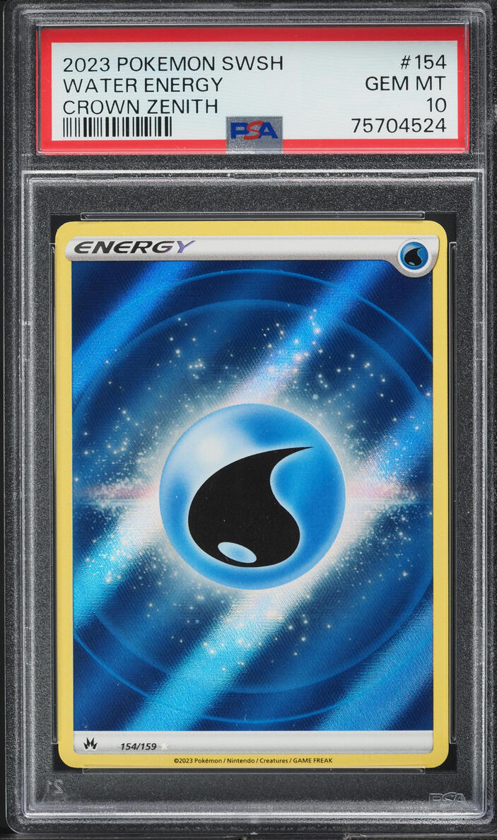 2023 Pokemon Sword & Shield Crown Zenith Water Energy #154 PSA 10