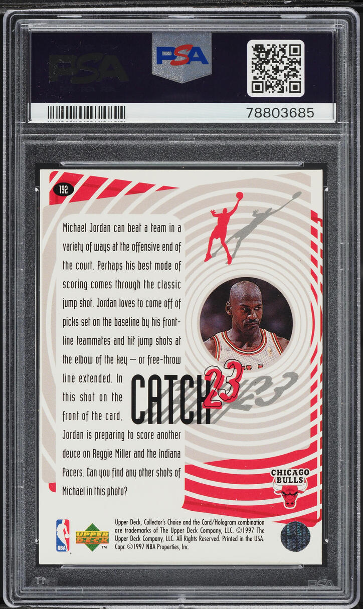 1997 Collector's Choice Catch 23 Jump Shot Michael Jordan #192 PSA