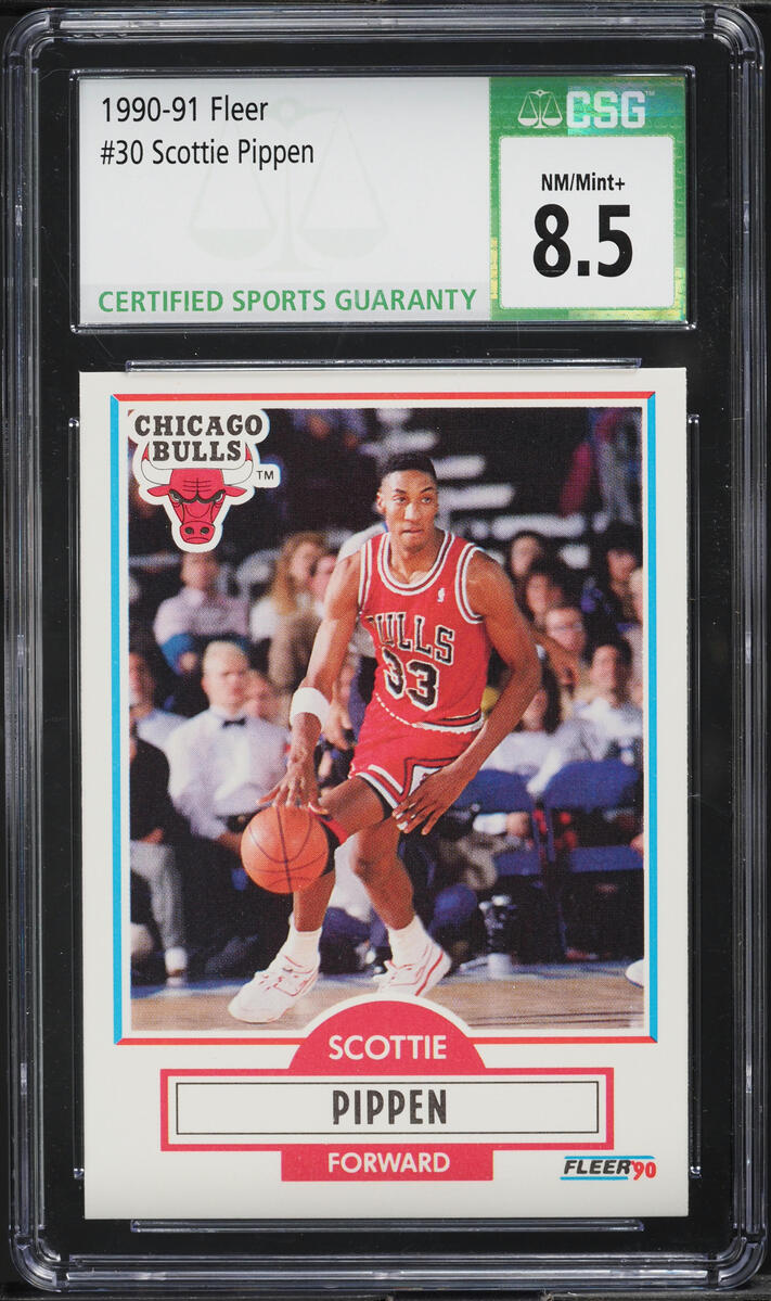 1990 Fleer Basketball Scottie Pippen #30 CSG 8.5 NM-MT+