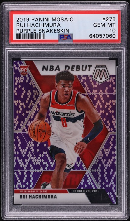 2019 Panini Mosaic Purple Snakeskin Rui Hachimura ROOKIE /25 #275