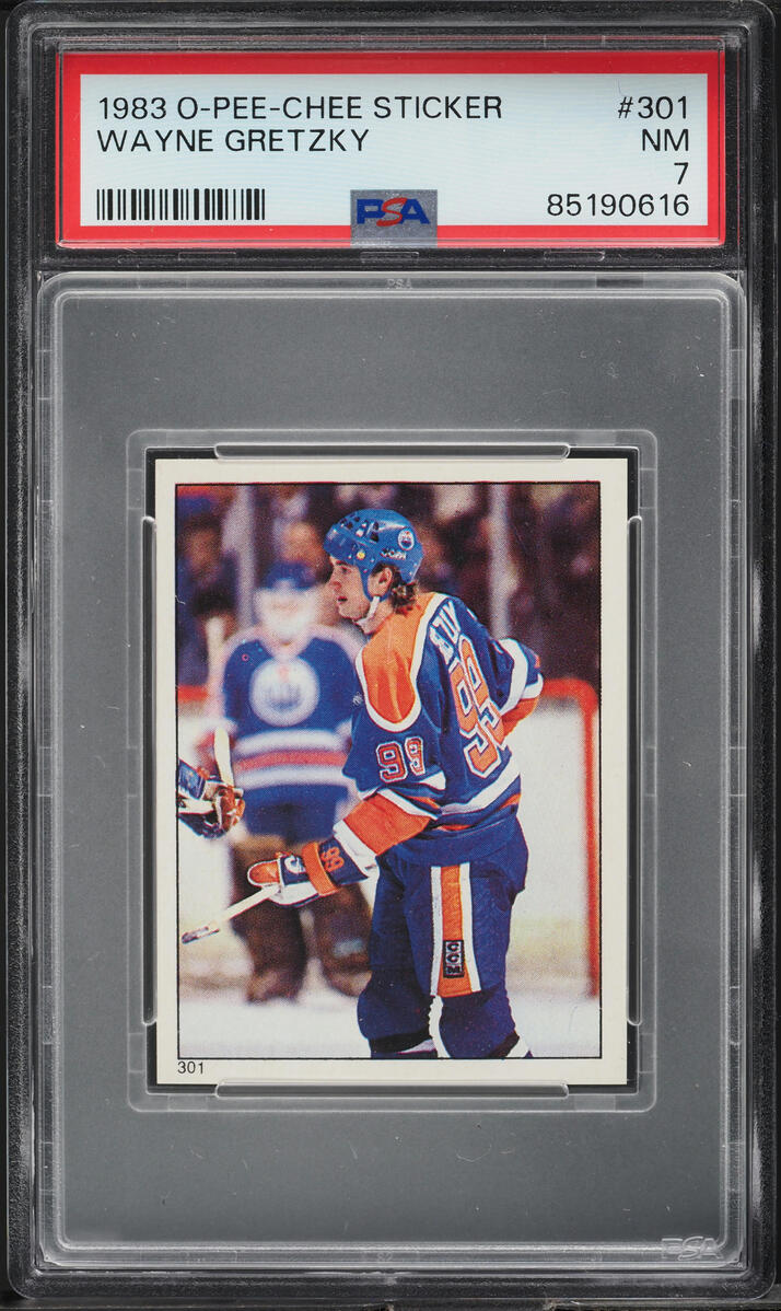 1983 O-Pee-Chee Sticker Hockey Wayne Gretzky #301 PSA 7 NRMT