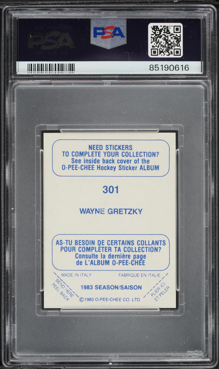 1983 O-Pee-Chee Sticker Hockey Wayne Gretzky #301 PSA 7 NRMT