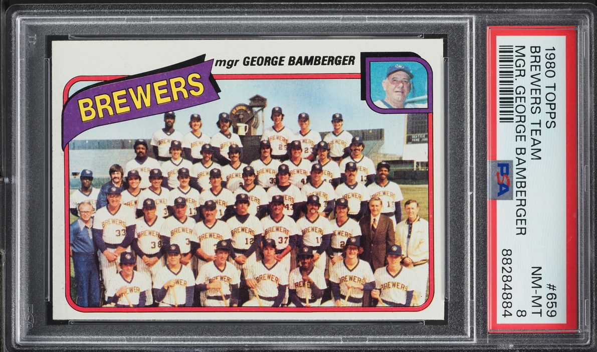 1980 Topps Brewers Team #659 PSA 8 NM-MT