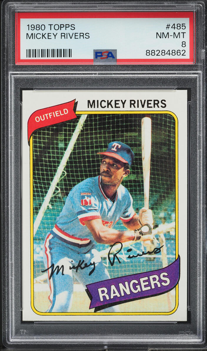 1980 Topps Mickey Rivers #485 PSA 8 NM-MT