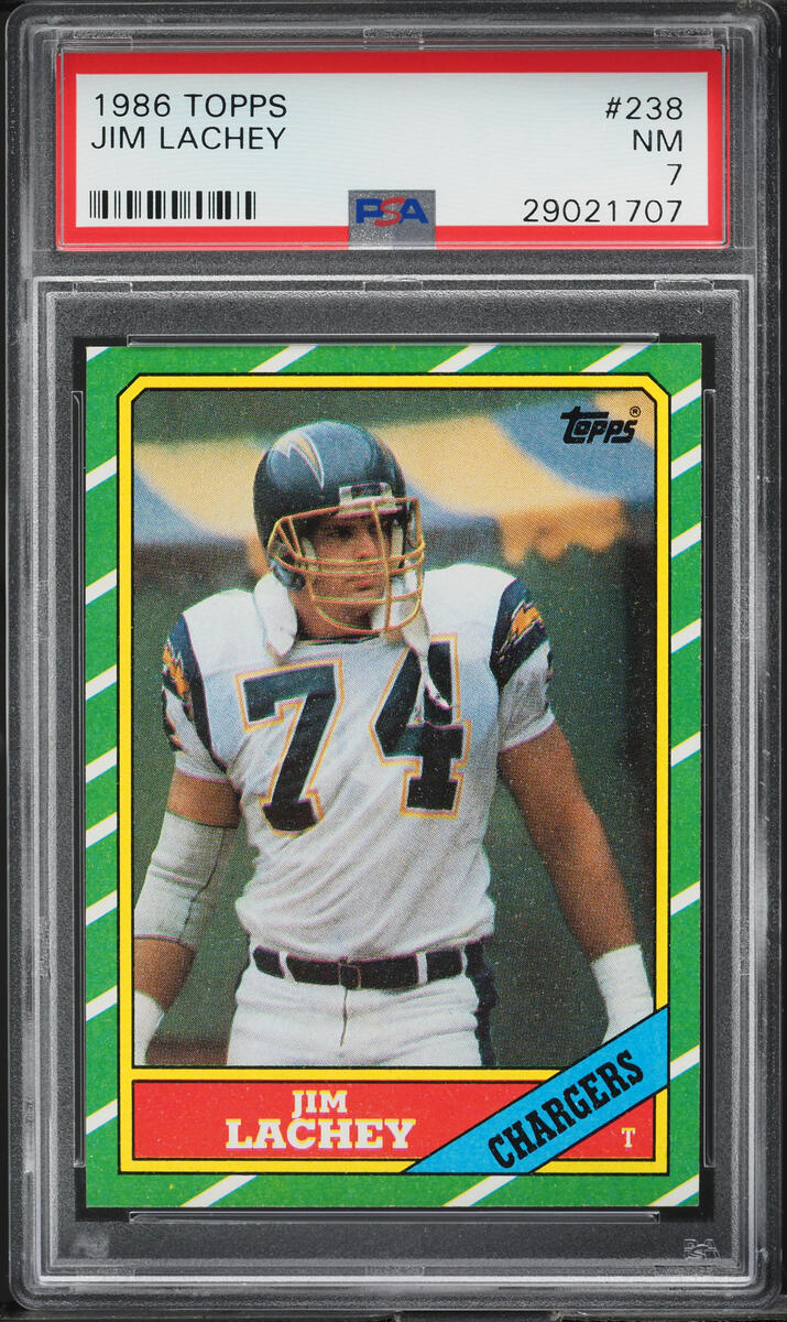 1986 Topps Football Jim Lachey #238 PSA 7 NRMT