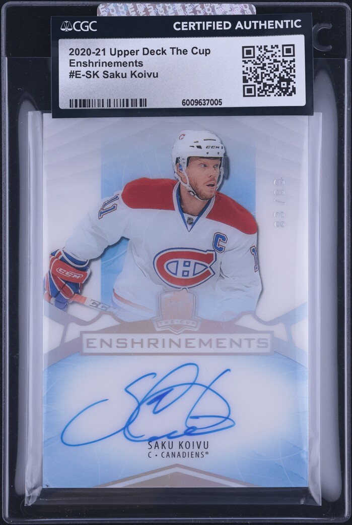 2020 Upper Deck The Cup Enshrinements Saku Koivu AUTO /99 #E-SK CGC AUTH