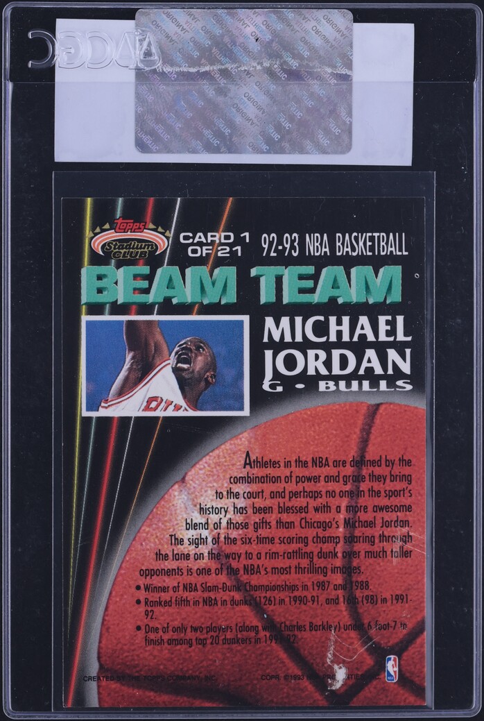 1992 Stadium Club Beam Team Michael Jordan #1 CGC AUTH