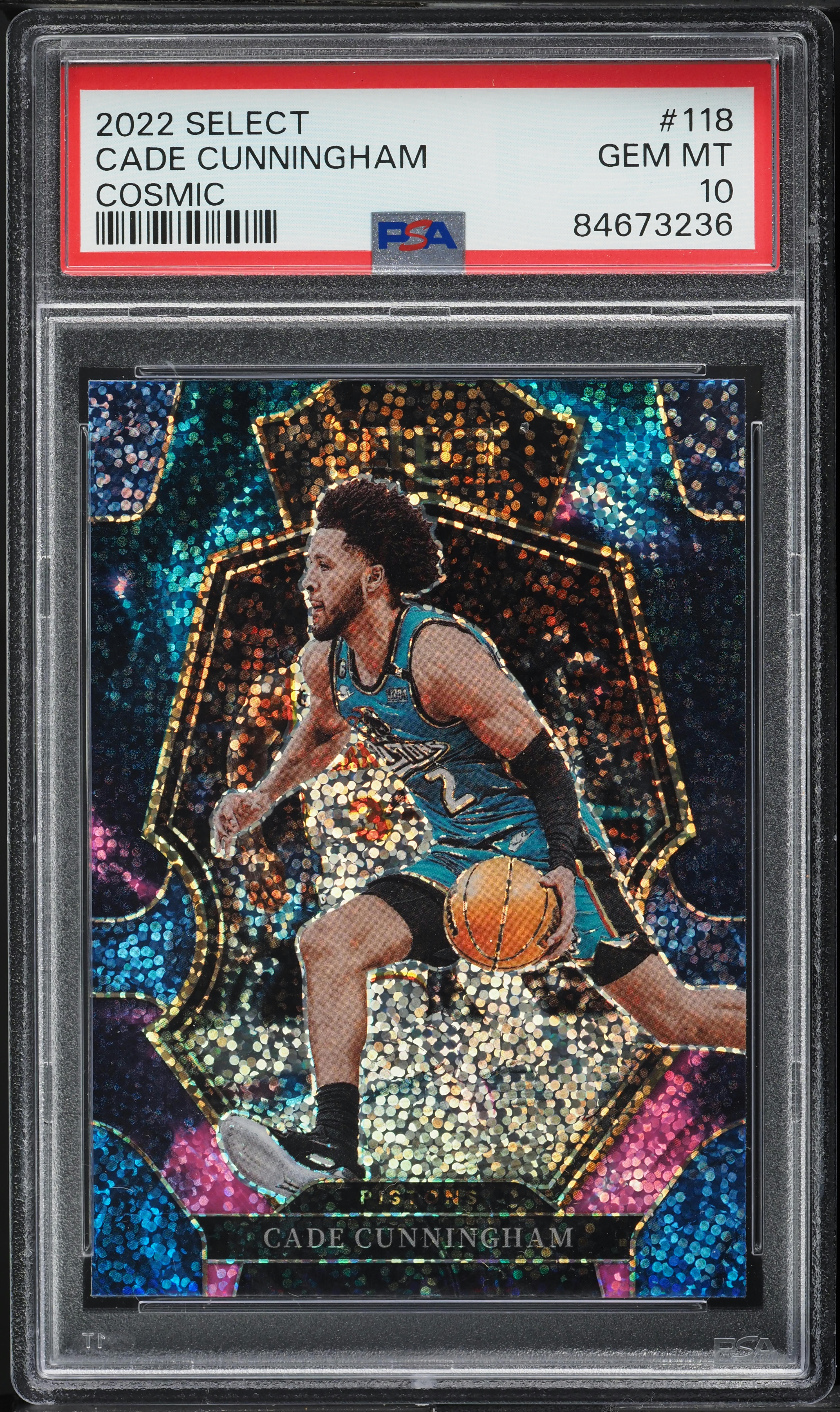 2022 Select Premier Level Cosmic Prizm Cade Cunningham #118 PSA 10