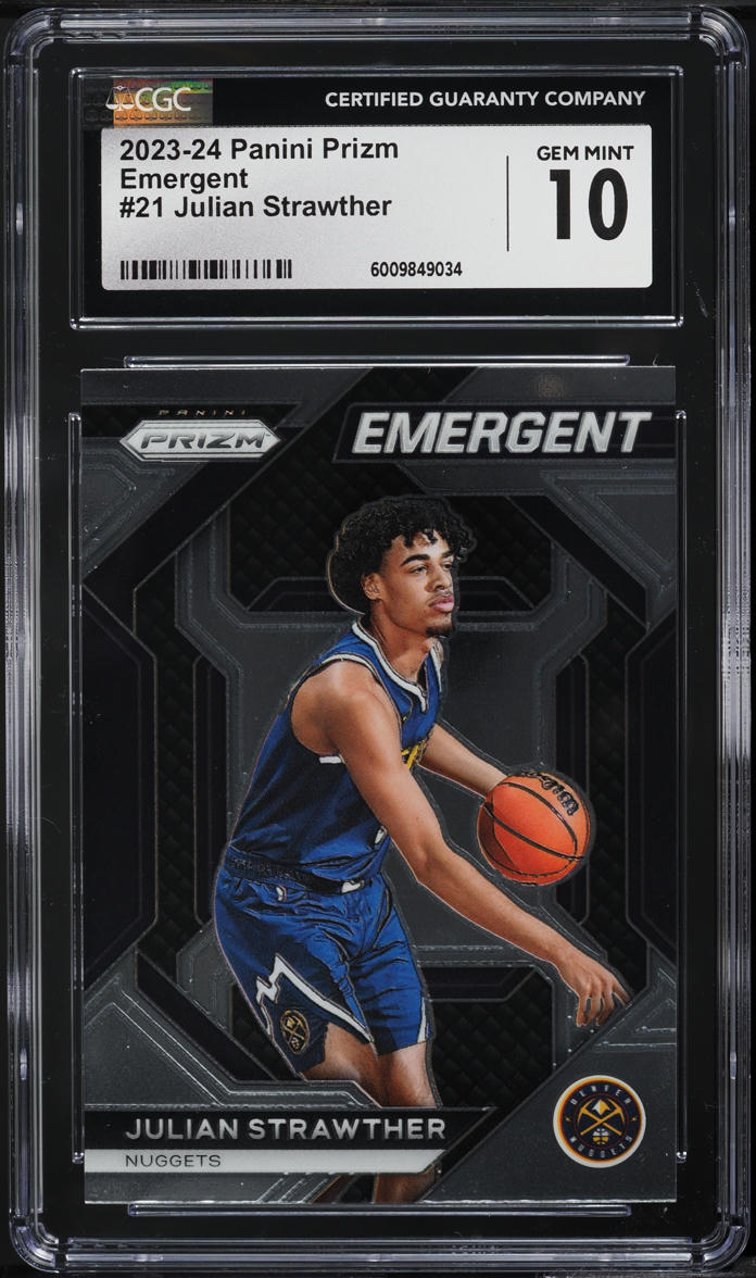 2023 Panini Prizm Emergent Julian Strawther ROOKIE #21 CGC 10 GEM MINT