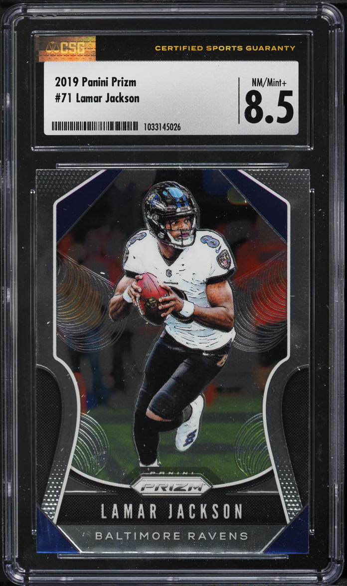 2019 Panini Prizm Lamar Jackson #71 CSG 8.5 NM-MT+