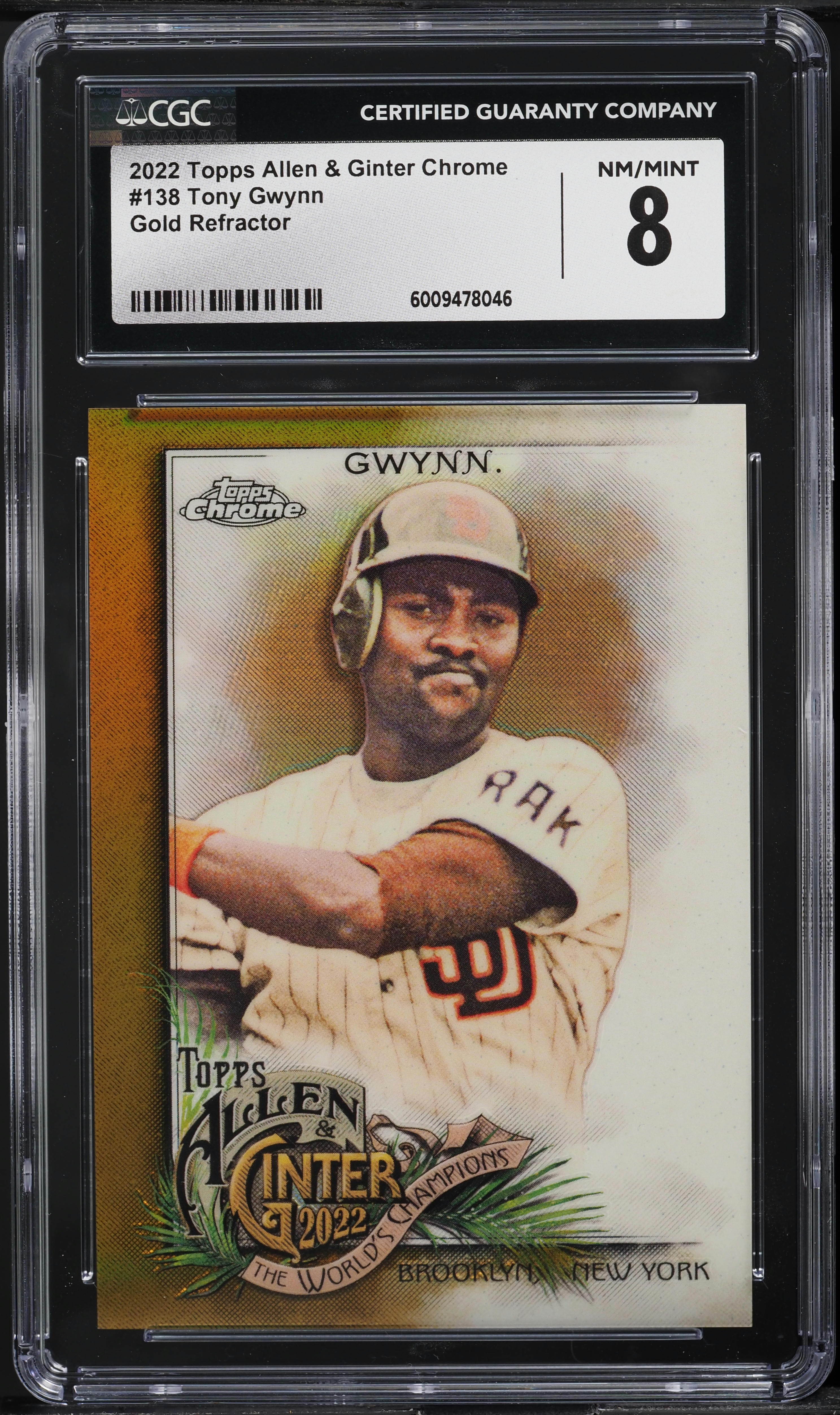 2022 Topps Allen & Ginter Chrome Gold Refractor Tony Gwynn /50