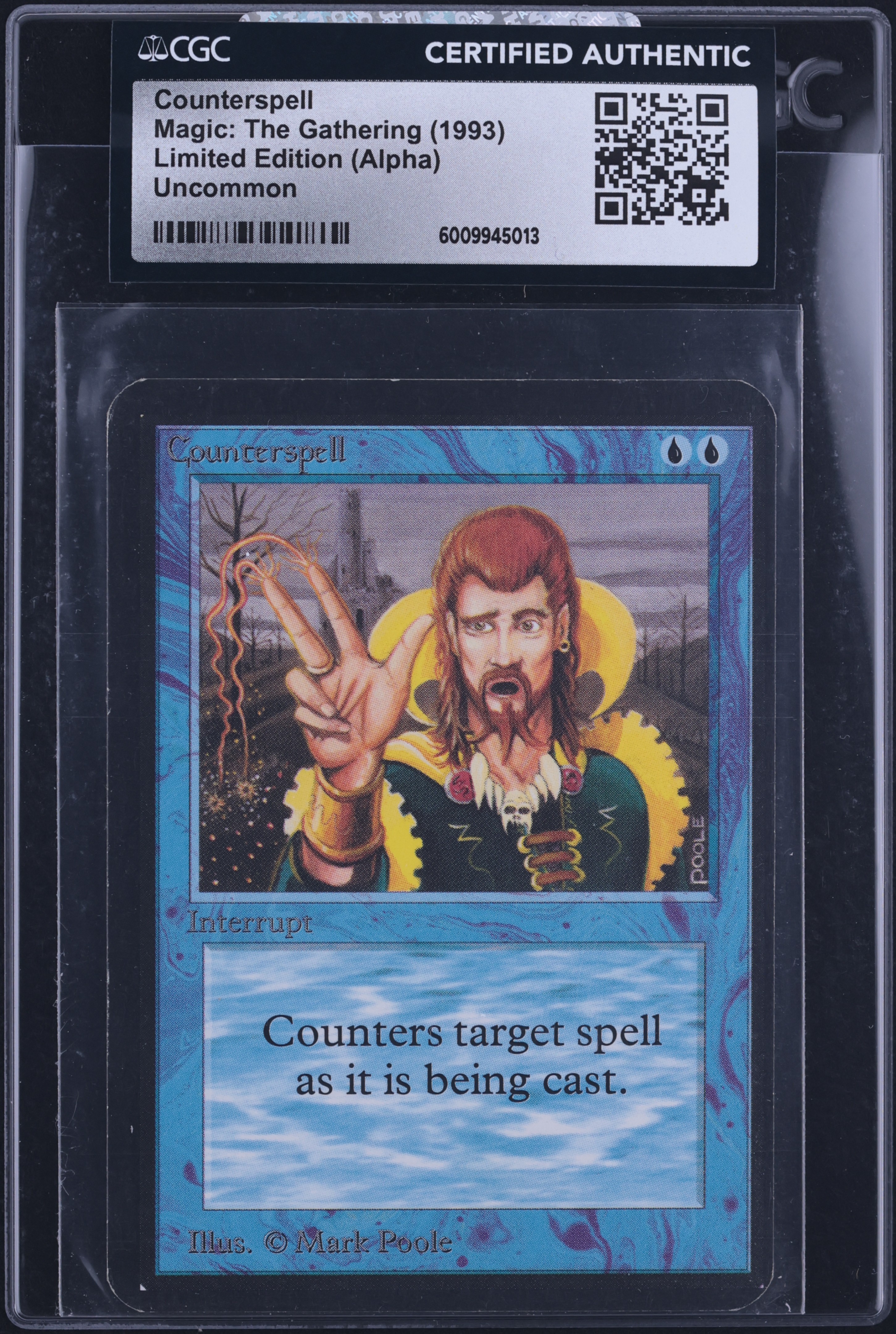 1993 Magic The Gathering MTG Alpha Counterspell CGC AUTH on