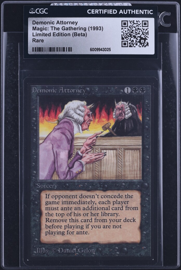 1993 Magic The Gathering MTG Beta Demonic Attorney CGC AUTH on Fanatics  Collect