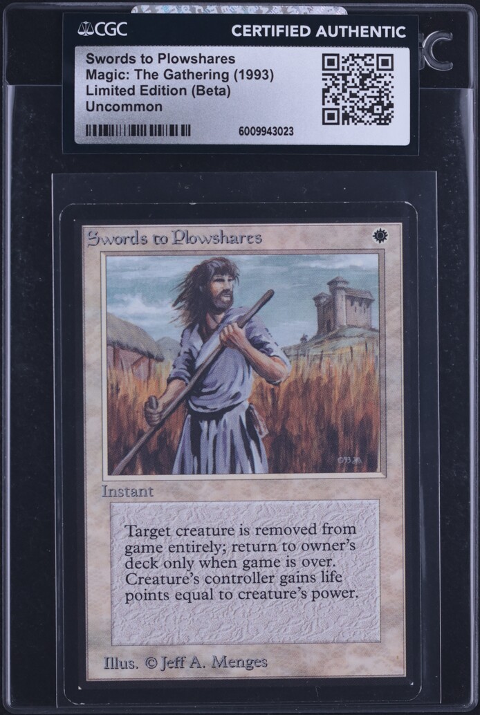 1993 Magic The Gathering MTG Beta Swords To Plowshares CGC AUTH