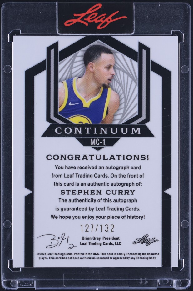 2023 Leaf Continuum Stephen Curry AUTO /132 #MC-1 on Fanatics Collect
