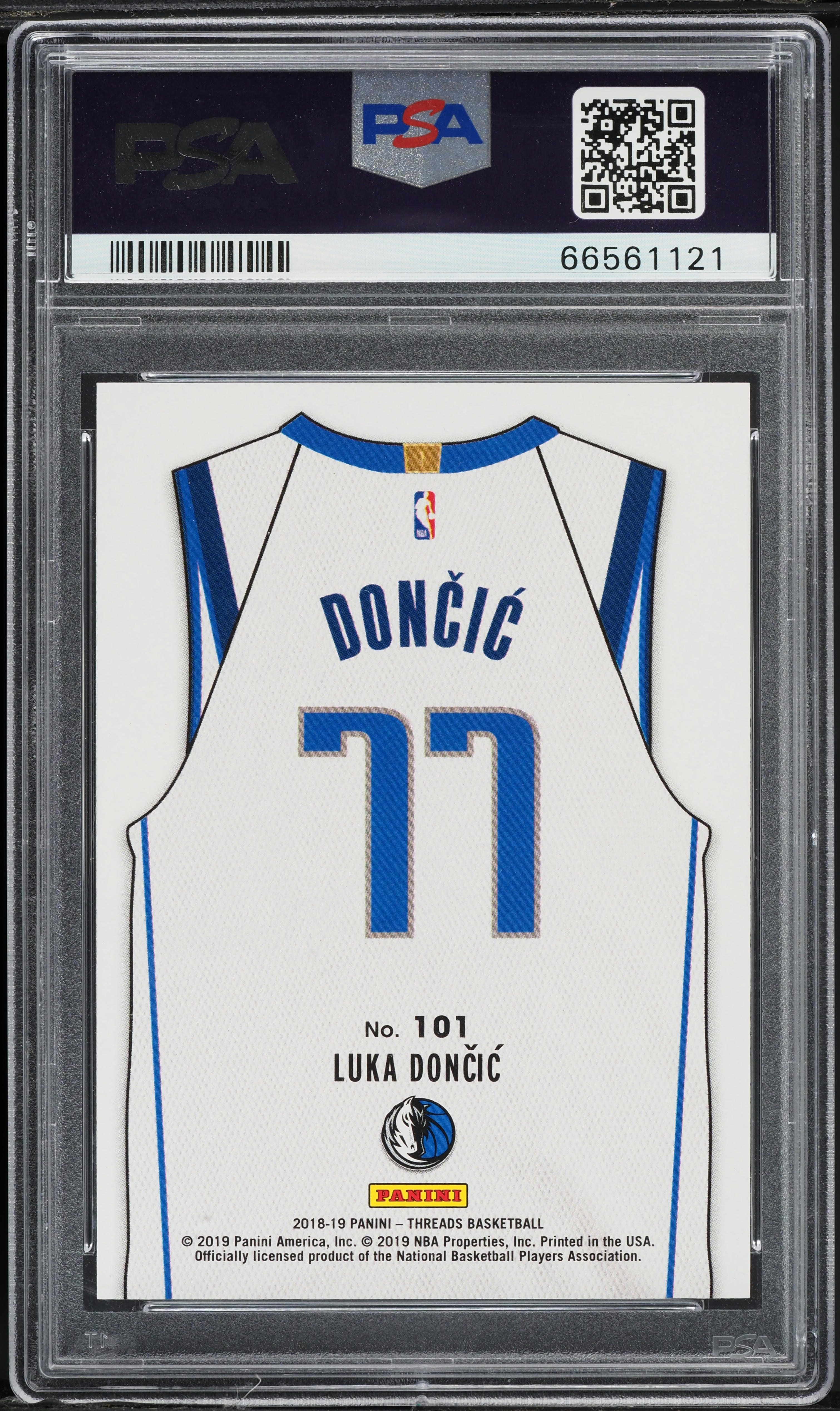 2018 Panini Threads Premium Luka Doncic ROOKIE /199 #101 PSA 10 