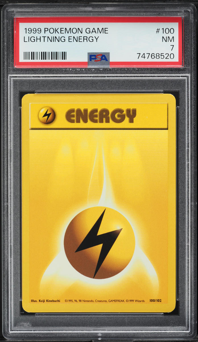 1999 Pokemon Base Set Lightning Energy #100 PSA 7 NRMT