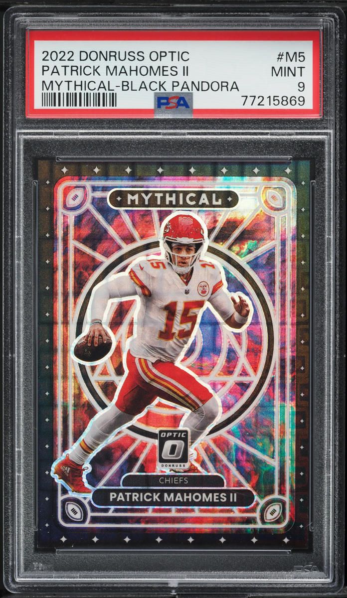 2022 Donruss Optic Mythical Black Pandora Patrick Mahomes II /25 #M-5 PSA 9 MINT