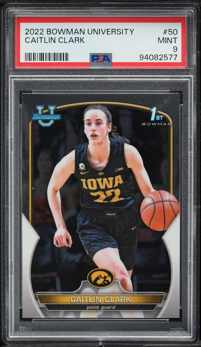 2022 Bowman University Chrome Caitlin Clark ROOKIE #50 PSA 9 MINT