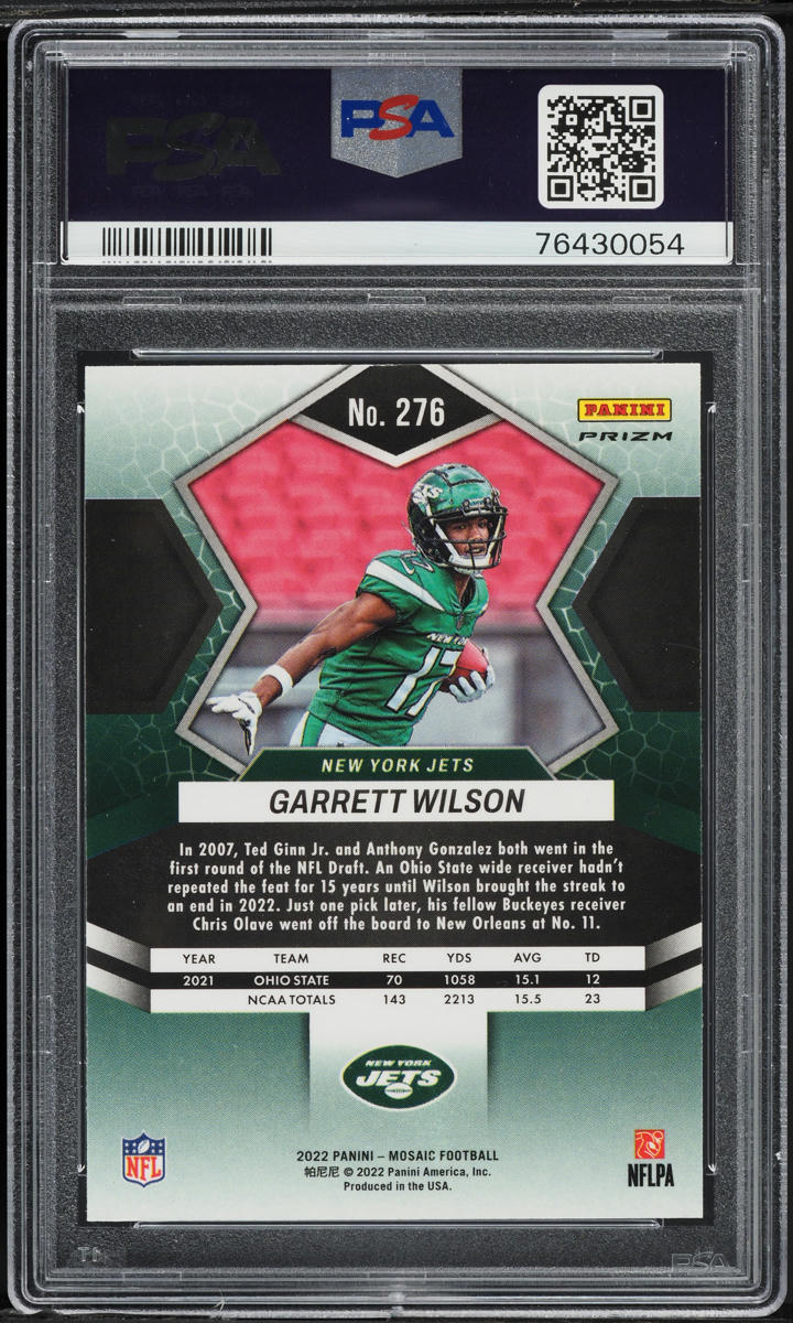 2022 Panini Mosaic Genesis Garrett Wilson ROOKIE #276 PSA 10 GEM