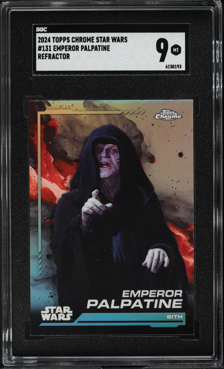 2024 Topps Chrome Star Wars Refractor Emperor Palpatine #131 SGC 9 MINT